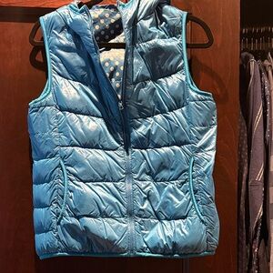 Uniqlo Blue and White Polka Dot Jacket